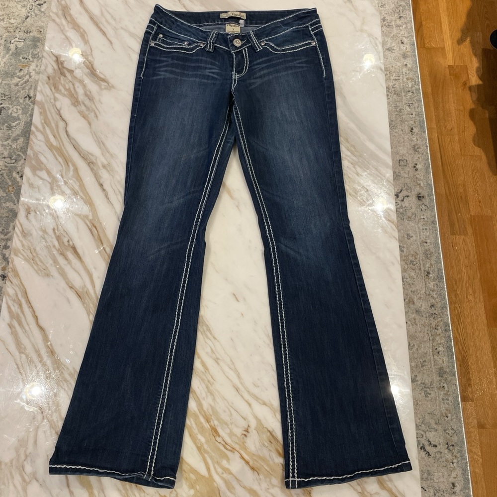 papaya low rise flare Women's Blue Jeans